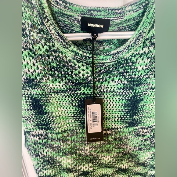 Monrow Dress Size Medium Crochet Space Dye Tank Midi NWT New Boho Beach Vacation - Picture 5 of 11